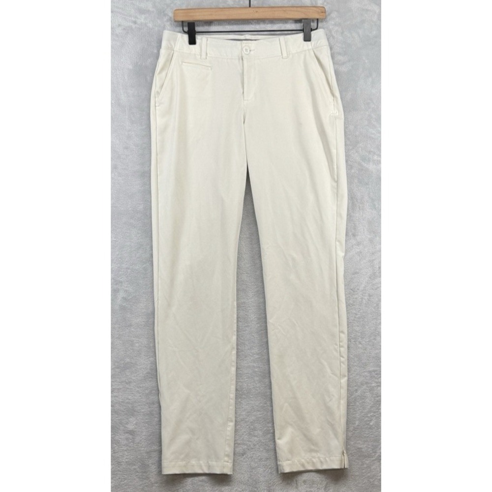 Under Armour Golf Pants White Straight Leg Stretch Women's Size 6 READ
